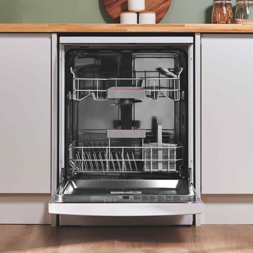 Bosch Series 4 Standard Dishwasher - White - Door open